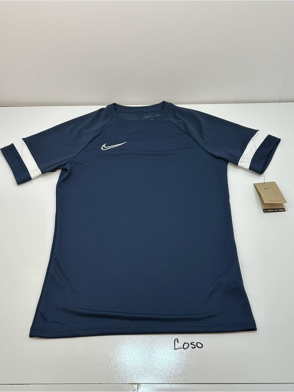 Nike Dri-FIT Men’s L Blue/White Colorblock Crew Neck Athletic Tee Breathable